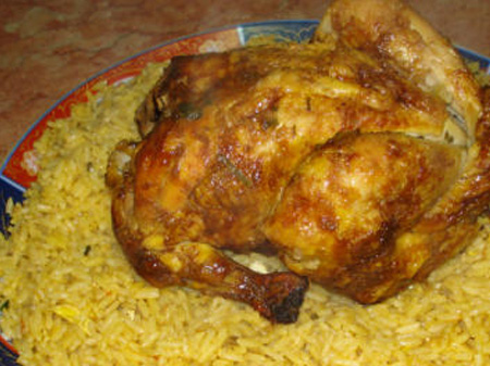 دجاج محمر بالكفتة مع الرز Djej-m10